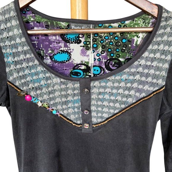 NWT Forla Paris Mixed Media Dress Sz M - Picture 4 of 13